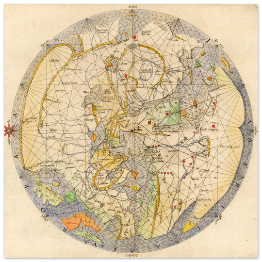 Portolan map of the world by Pietro Vesconte 1611