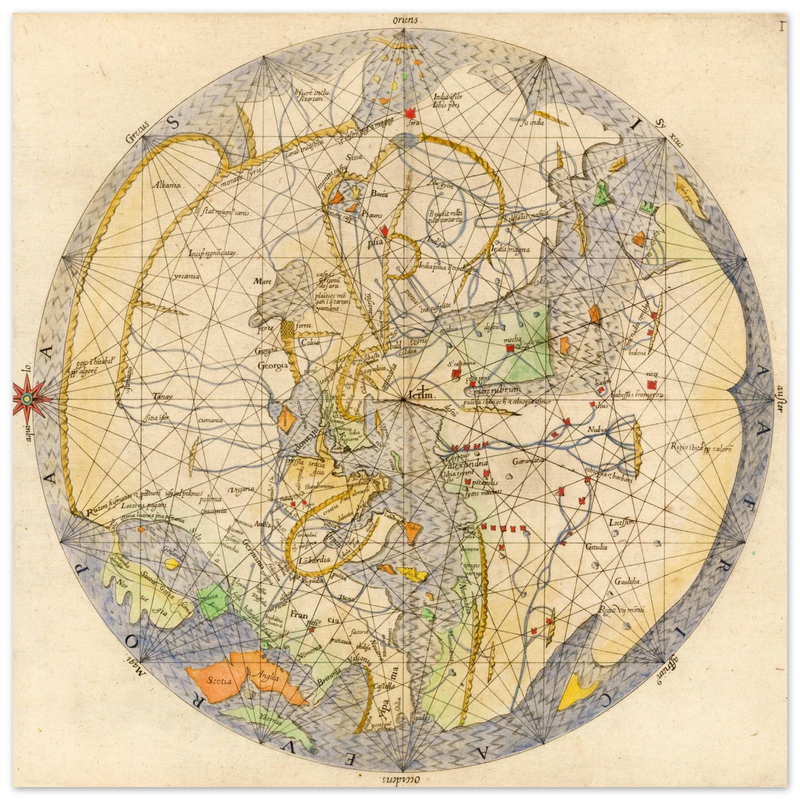 Portolan map of the world by Pietro Vesconte 1611