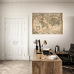 Ancient world map poster reproduction by Jodocus Hondius