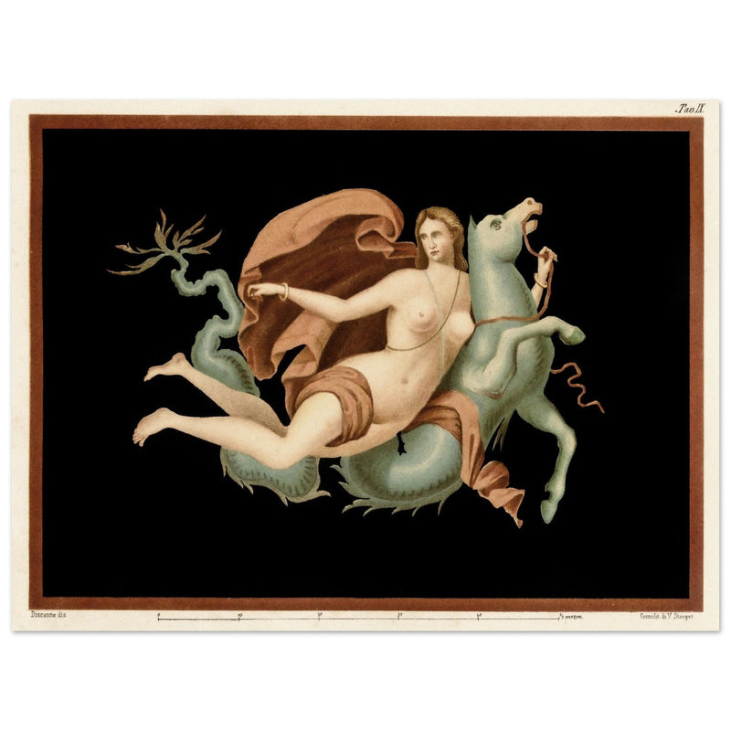 A Nereid sea nymph riding on a sea monster  hippocampus by Victor Steeger