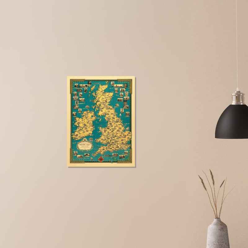 Old map of the British islands by Ernest Dudley Chase