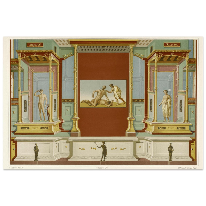 Architecture and mural paintings in Pompeii illustrated by G. Discanno, book project by Fausto and Felice Niccolini.