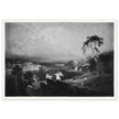John Martin Paradise Lost Heaven – the Rivers of Bliss. Vintage mezzotint engraving .