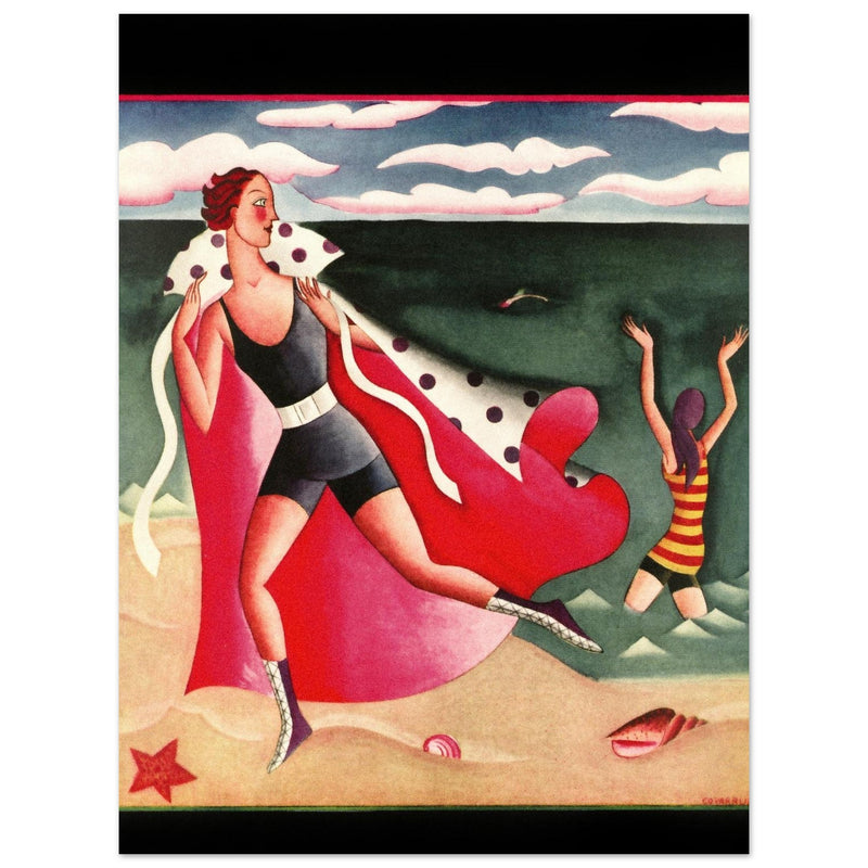 Miguel Covarrubias cover art for a fashion magazine. Women at the beach.
