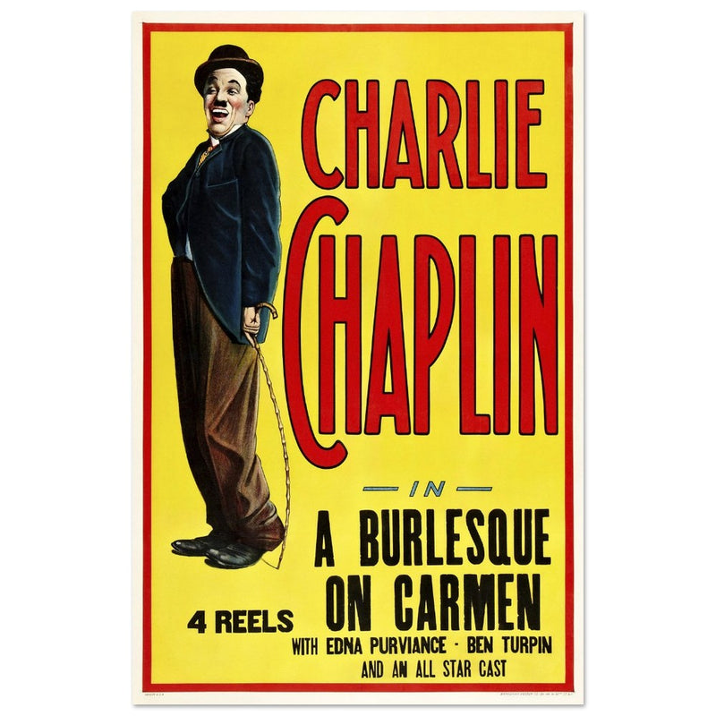 Charlie Chaplin A Burlesque on Carmen movie vintage poster.