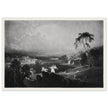 John Martin Paradise Lost Heaven – the Rivers of Bliss. Vintage mezzotint engraving .