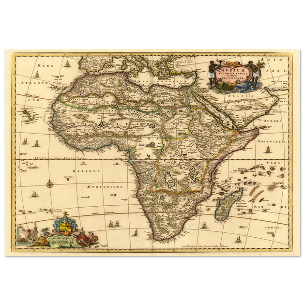 Africa ancient map print by Nicolaes Visscher