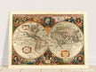 1638 Double hemisphere old world map by Hendrik Hondius.