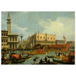 Bucentaur's return to the pier by the Palazzo Ducale. Painter Canaletto 1728. Venice Italy.