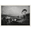 John Martin Paradise Lost Heaven – the Rivers of Bliss. Vintage mezzotint engraving .