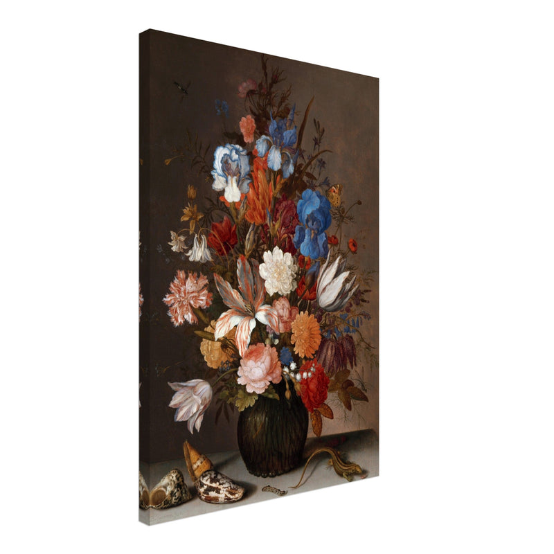 Still Life with Flowers canvas reproduction by Balthasar van der Ast XVII Century Antique flower bouquet canvas