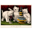The three jolly kittens  at the feast Author Currier & Ives 1871