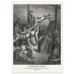 Gustave Dore The Bible engraving print . The Crucifixion  illustration .The erection of the cross.