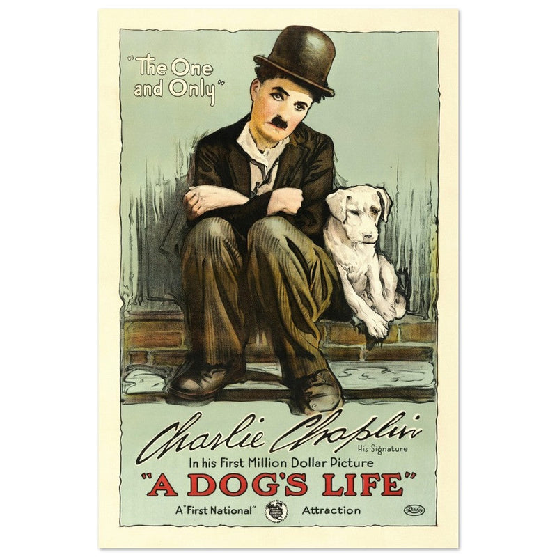 A Dog's life Charlie Chaplin movie poster.