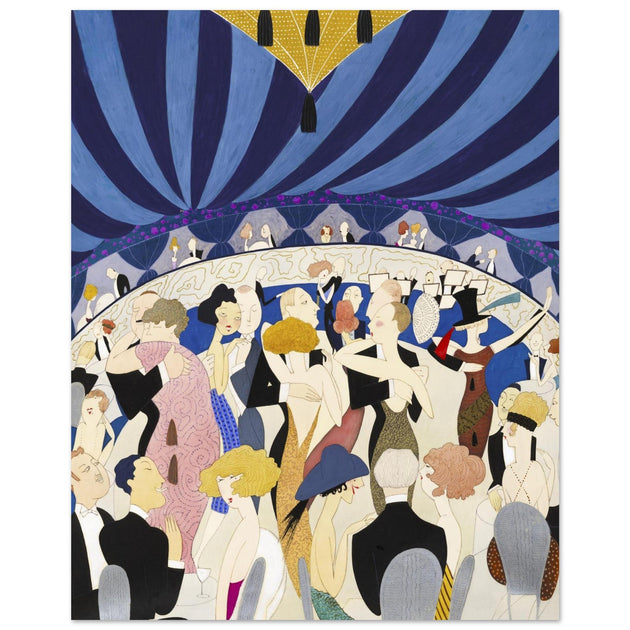 Anne Harriet Fish vintage illustration:  Dancing Couples in ball room fashion magazine cover.