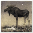John Bauer vintage illustration print . From the fairy tale Leap the Elk and Little Princess Cottongrass.