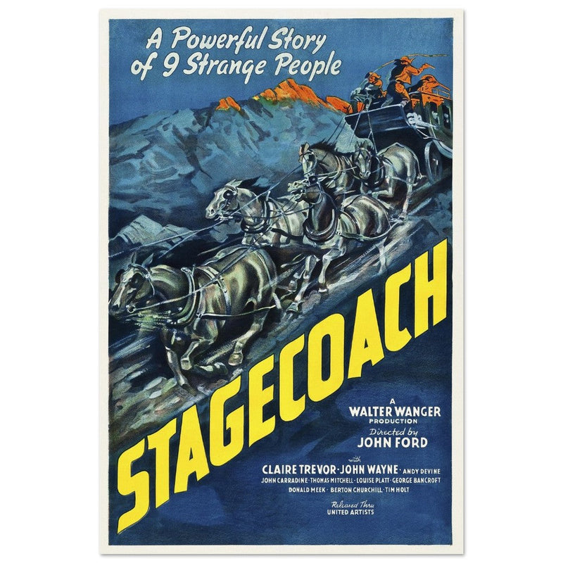 Stagecoach by John Ford movie poster.