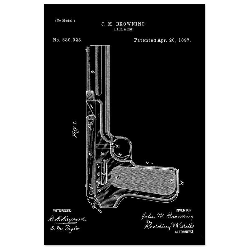 Firearm mechanism patent by John M. Browning.
