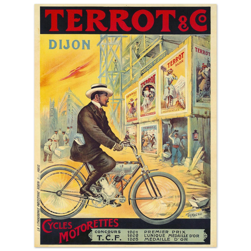 Terrot cycles vintage advertinig print  by Francisco Tamagno.