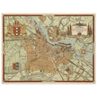 Vintage map of Amsterdam The Netherlands.