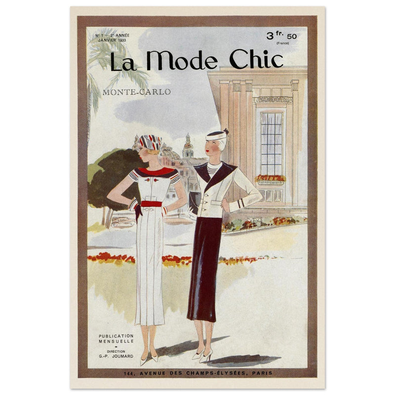 La Mode Chic vintage french fashion magazine cover 1933. .