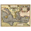 Ancient map of Europe and Asia tracing the sea route to Troy across the Mediterranean sea by Abraham Ortelius