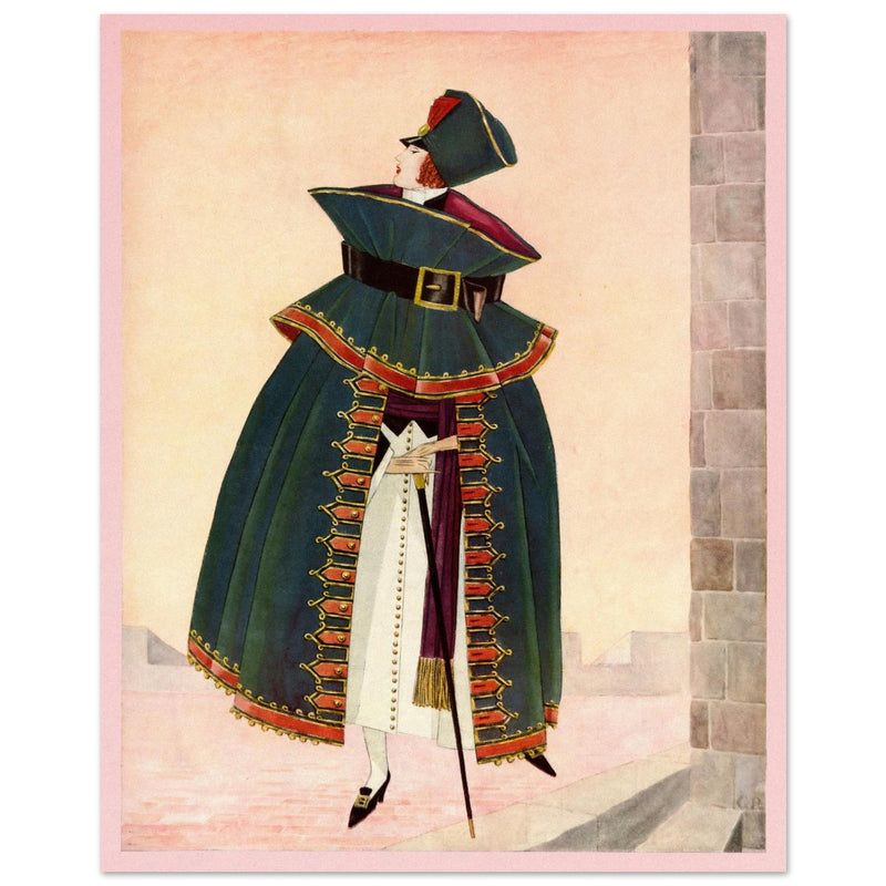 George Wolfe Plank vintage illustration of fashion magazine cover .