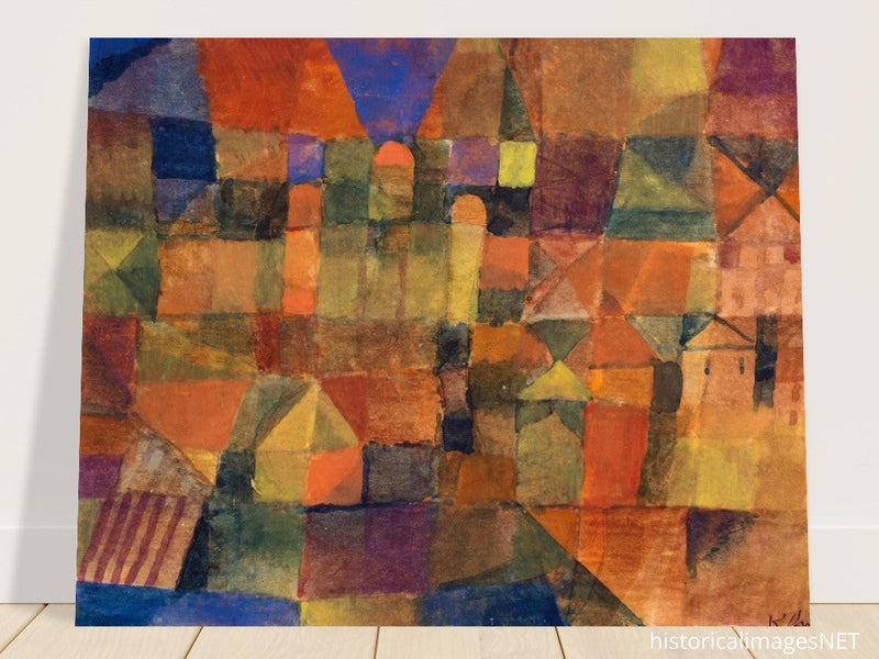 Paul Klee City with the three domes ( Stadt mit den drei Kuppeln ). Abstract painting.