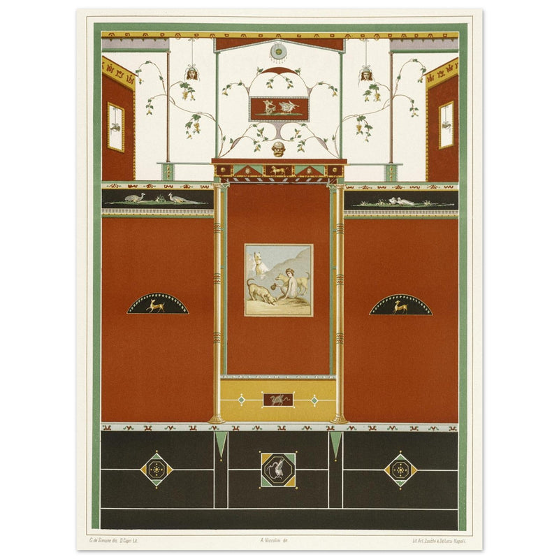 Architecture and mural paintings in Pompeii illustrated by G de Simone , project by Fausto and Felice Niccolini.