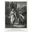 Gustave Dore The Bible engraving print . Jesus and the woman of Samaria illustration .