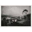 John Martin Paradise Lost Heaven – the Rivers of Bliss. Vintage mezzotint engraving .