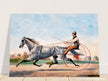 Harness cart horse racing. Grey Eddie by Nathaniel Currier 1855.