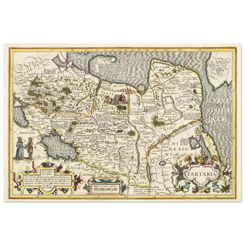 Ancient map of Russia by Jodocus Hondius  1633.