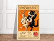 Rabbit and black cat playing banjos together as the cover illustration for The Black Cat Poster reproduction