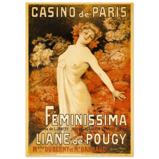 Casino of Paris vintage advertising poster  1904 by Georges Redon.