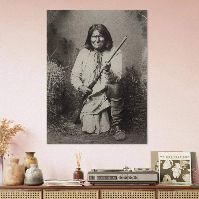 Geronimo Apache leader.  Portrait of native american indian.