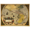 America ancient map. Americae sive novi orbis, nova descriptio by Abraham Ortelius