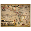 America old map print. Poster reproduction of the american continent year 1630 by Hendrik Hondius