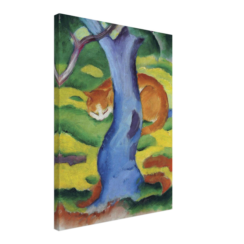 Kinderbild Katze hinter einem Baum  Cat behind a tree by Franz Marc