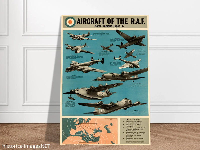 Aircraft of the R.A.F I Warplanes of the British Air Force II World War poster