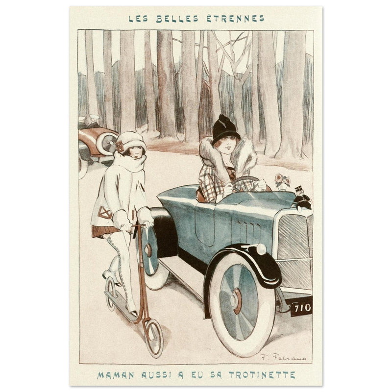Les Belles Etrennes by Fabien Fabiano.  illustration of an illustration published in Fantasio Magazine in the 30s.
