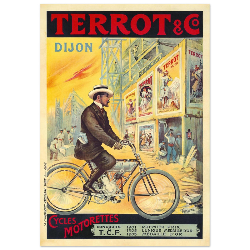 Terrot cycles vintage advertinig print  by Francisco Tamagno.