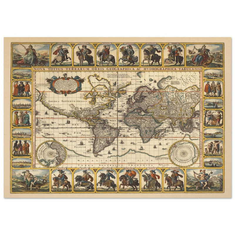 1652 Old World map Nova Totius Terrarum Orbis geographica ac hydrographica tabula by Nicolaes Visscher