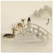 Two Deer On Bridge by Ogata Gekko ca. 1890-1910.