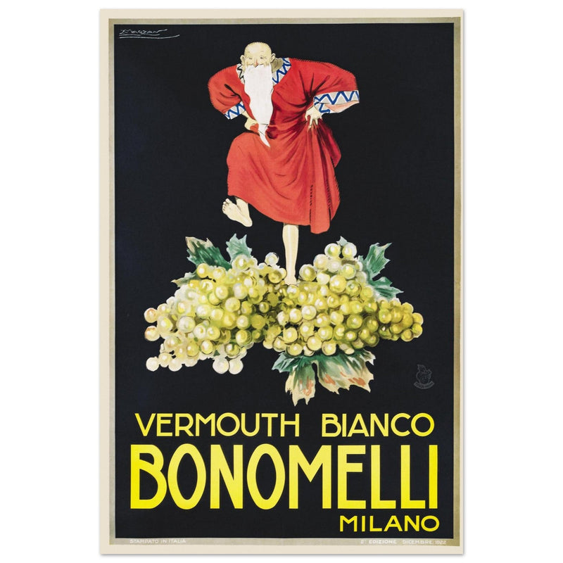 White Vermouth aperitif drink Bonomelli vintage advertising. Fine art  poster by Luciano Achille Mauzan 1932
