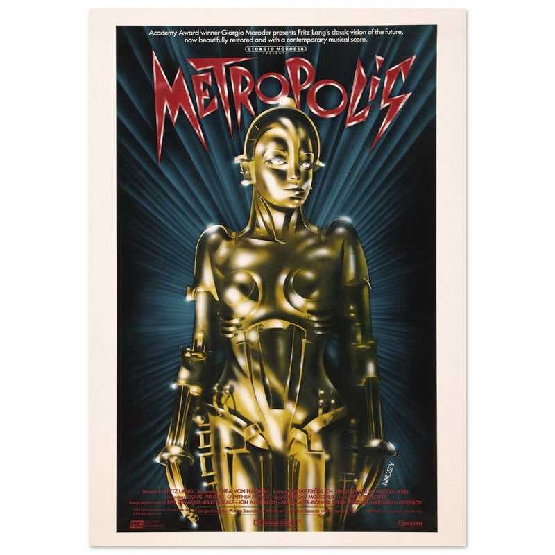Metropolis vintage film poster . Fritz Lang masterwork movie. Historic films that changed our lives