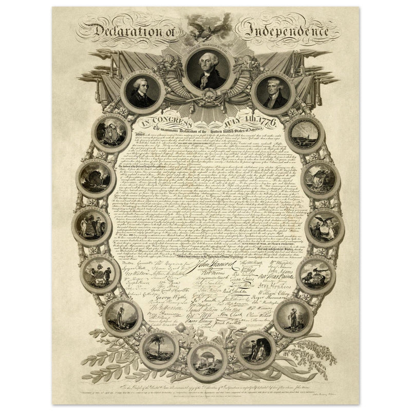 Declaration of Independence of America manuscript. 1819 by John Binns.