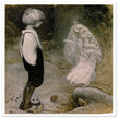 John Bauer vintage illustration print . From the fairy tale The Seven Wishes.