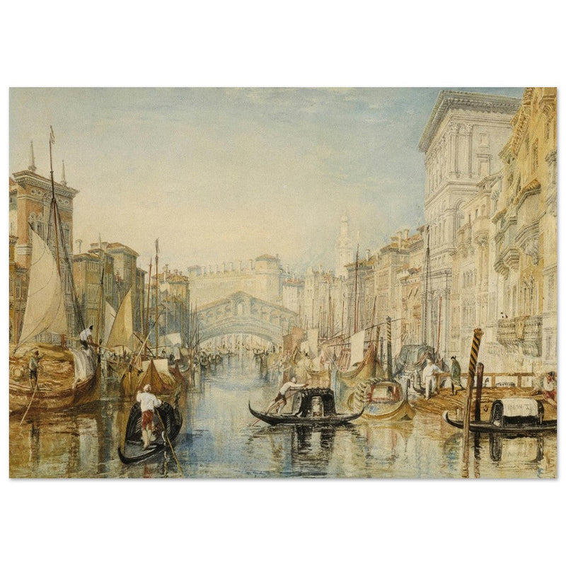 Venice the Rialto bridge in Italy. Antique painting by  Joseph Mallord William Turner.