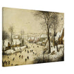 Winter Landscape with Skaters and Birds Trap painting by pieter Bruegel The Elder.